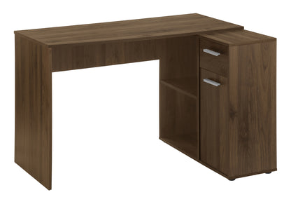 Computer Desk, Home Office, Corner, Storage Drawers, 46"l, L Shape, Work, Laptop, Walnut Laminate, Contemporary, Modern