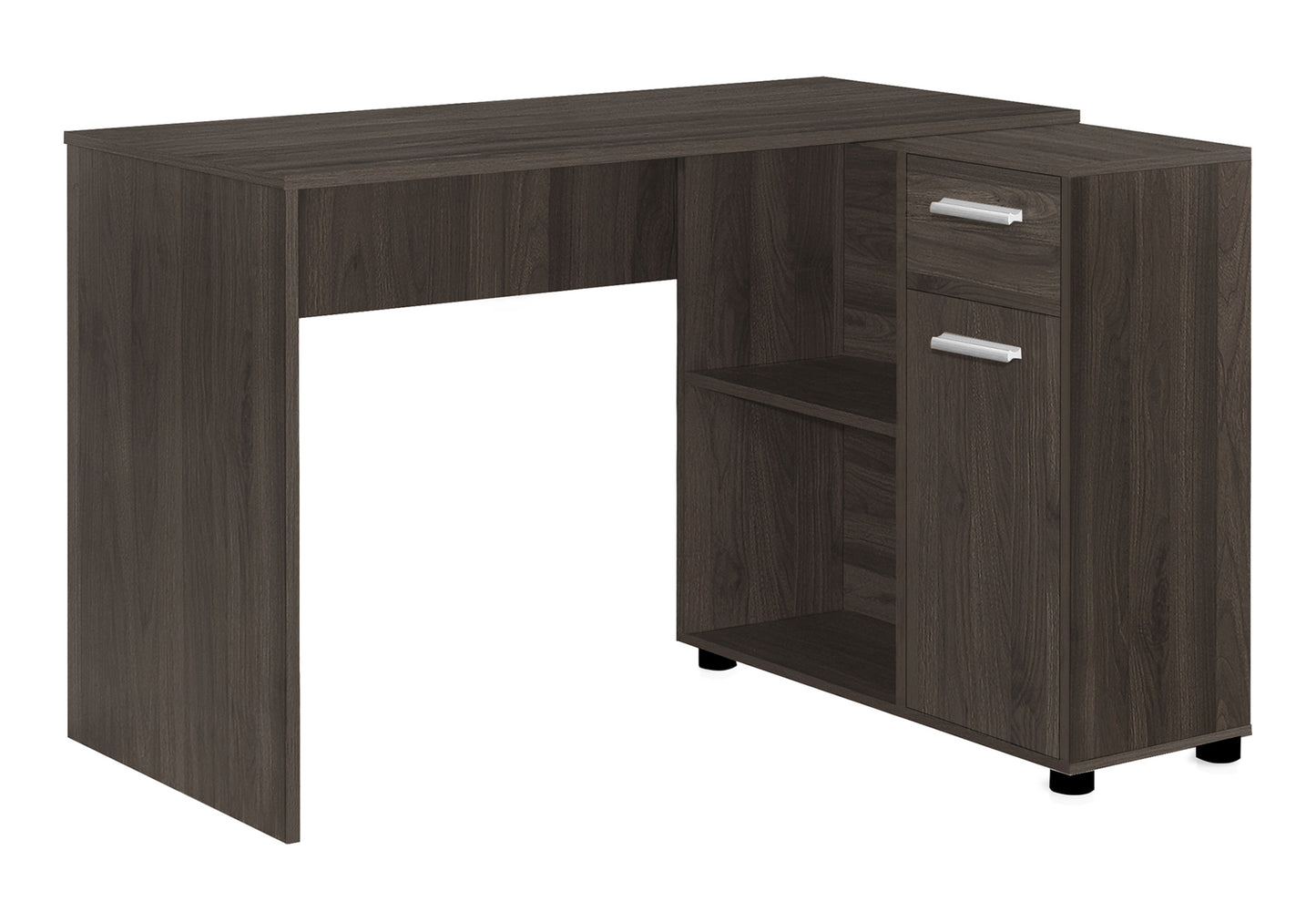 L-Shaped Corner Desk with Storage Drawers, 46" Oak for Home Office