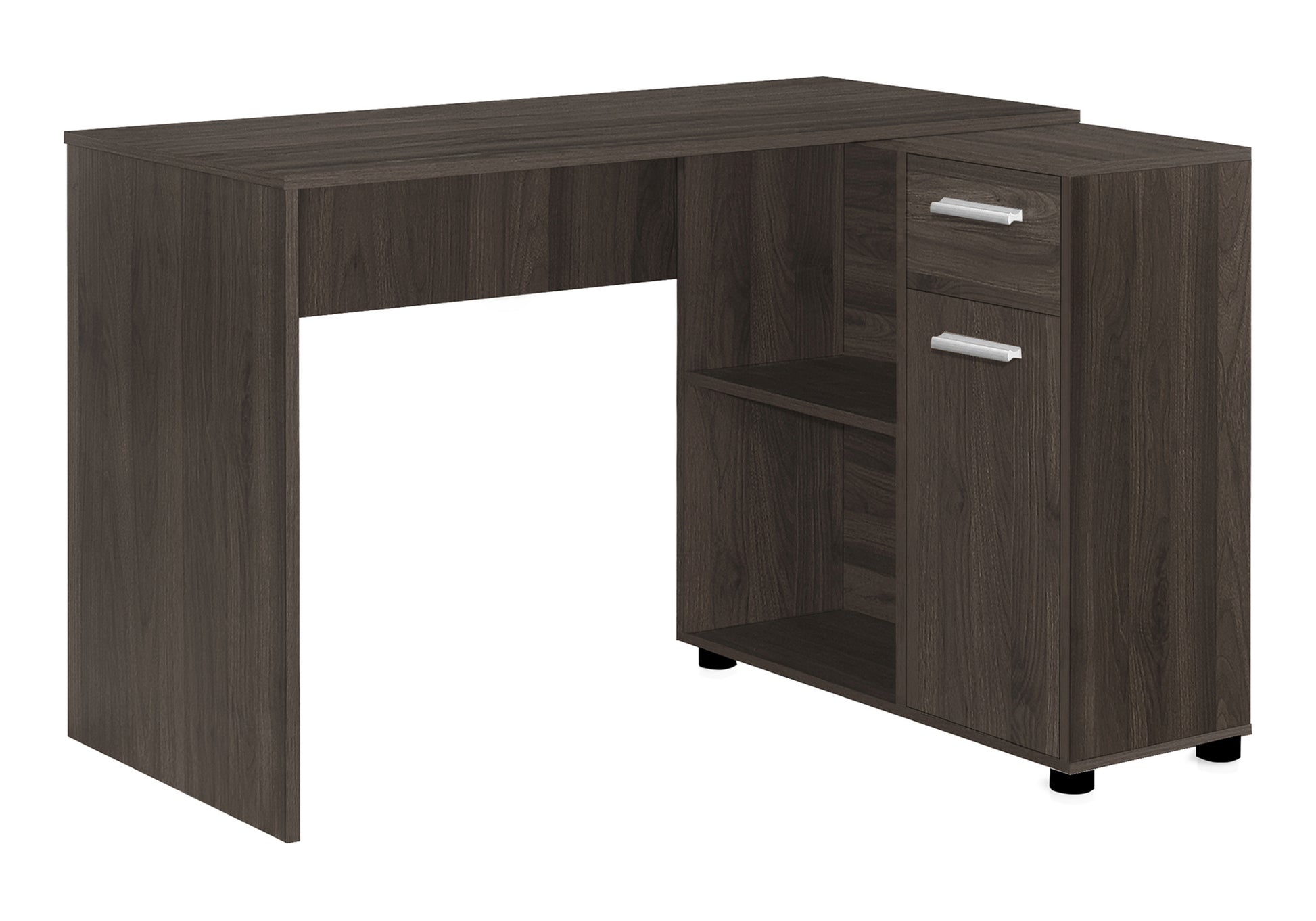 L-Shaped Corner Desk with Storage Drawers, 46" Oak for Home Office