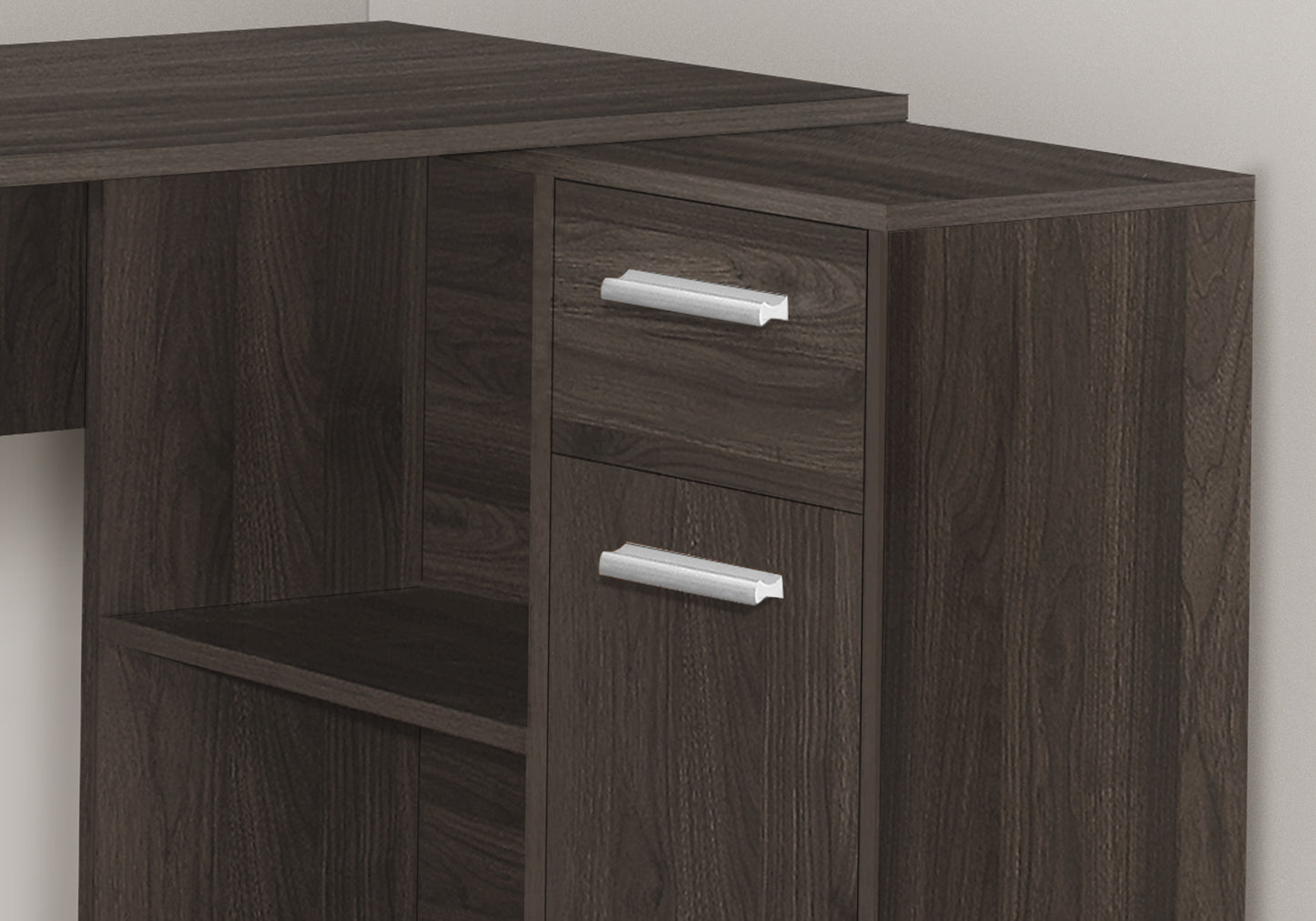 L-Shaped Corner Desk with Storage Drawers, 46" Oak for Home Office