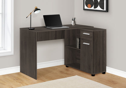 L-Shaped Corner Desk with Storage Drawers, 46" Oak for Home Office