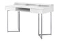 Computer Desk, Home Office, Laptop, Storage Drawers, 48"l, Work, White Laminate, Grey Metal, Contemporary, Modern