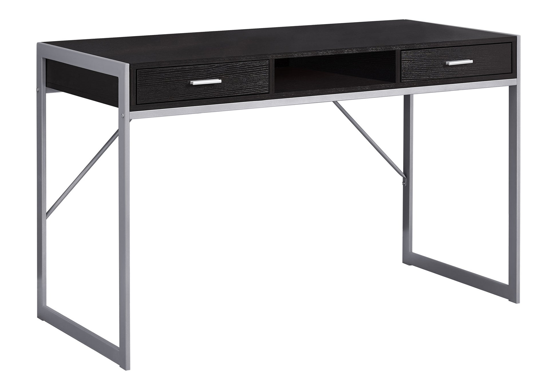 Computer Desk, Home Office, Laptop, Storage Drawers, 48"l, Work, Brown Laminate, Grey Metal, Contemporary, Modern