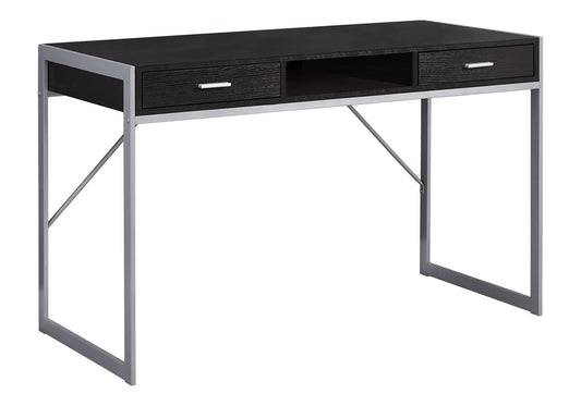 Computer Desk, Home Office, Laptop, Storage Drawers, 48"l, Work, Brown Laminate, Grey Metal, Contemporary, Modern