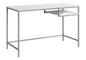 Computer Desk, Home Office, Laptop, 48"l, Work, White Laminate, Grey Metal, Contemporary, Modern