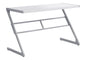 Computer Desk, Home Office, Laptop, 48"l, Work, White Laminate, Grey Metal, Contemporary, Modern