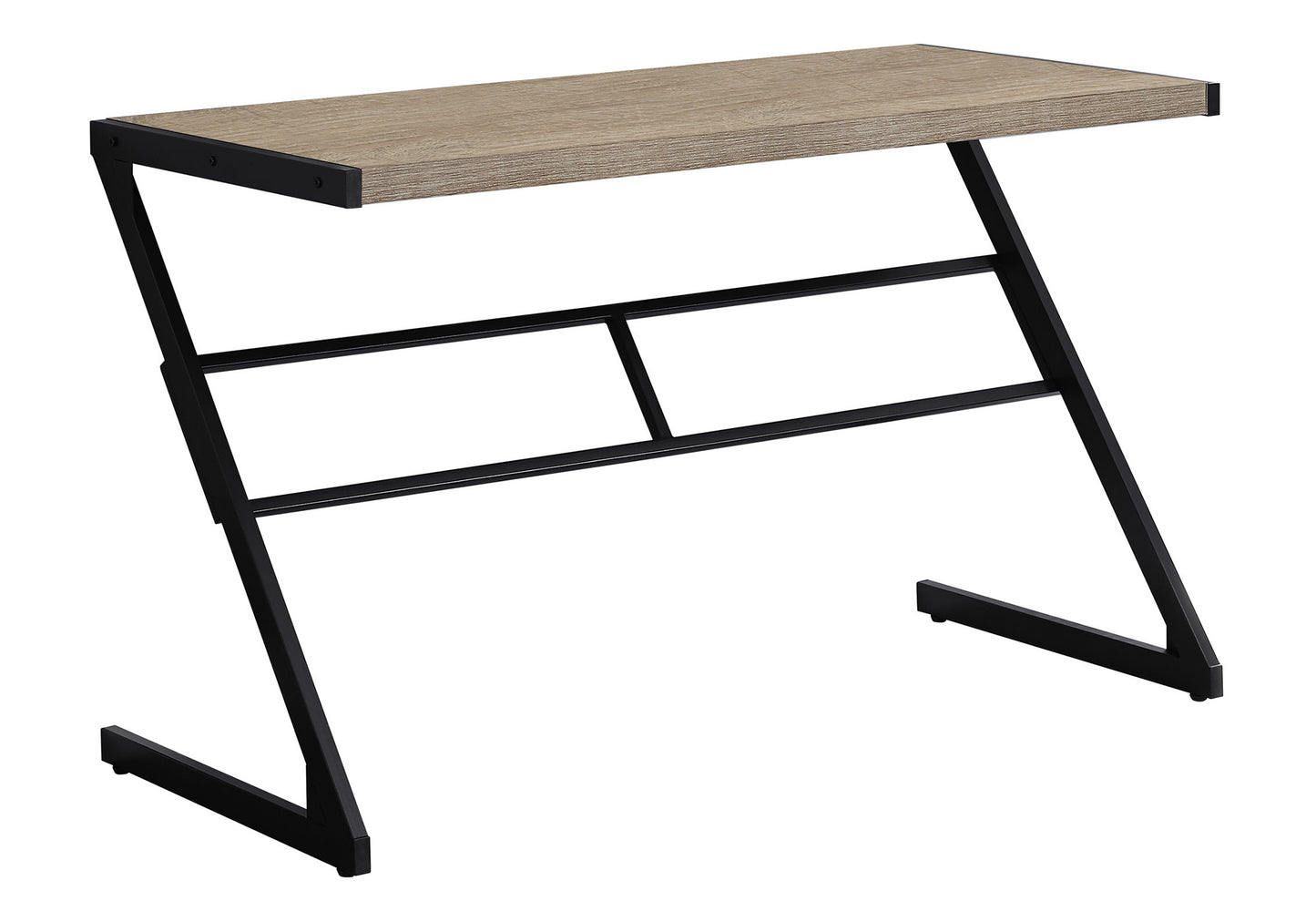 Computer Desk, Home Office, Laptop, 48"l, Work, Brown Laminate, Black Metal, Contemporary, Modern