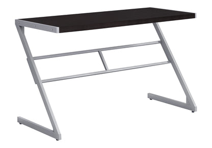 Computer Desk, Home Office, Laptop, 48"l, Work, Brown Laminate, Grey Metal, Contemporary, Modern