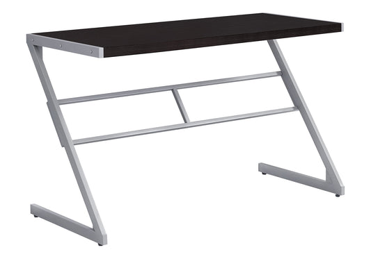 Computer Desk, Home Office, Laptop, 48"l, Work, Brown Laminate, Grey Metal, Contemporary, Modern