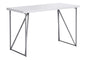 Computer Desk, Home Office, Laptop, 48"l, Work, White Laminate, Grey Metal, Contemporary, Modern