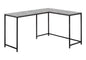Computer Desk, Home Office, Corner, 58"l, L Shape, Work, Laptop, Grey Laminate, Black Metal, Contemporary, Modern