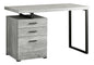 Computer Desk, Home Office, Laptop, Left, Right Set-up, Storage Drawers, 48"l, Work, Grey Laminate, Black Metal, Contemporary, Modern