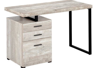 48" Taupe Computer Desk with Storage Drawers - Home Office Workspace