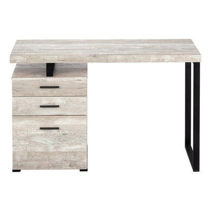 48" Taupe Computer Desk with Storage Drawers - Home Office Workspace