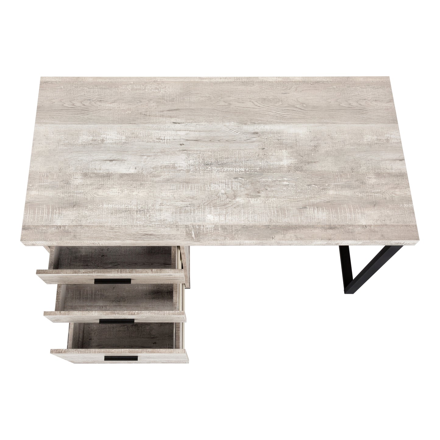 48" Taupe Computer Desk with Storage Drawers - Home Office Workspace