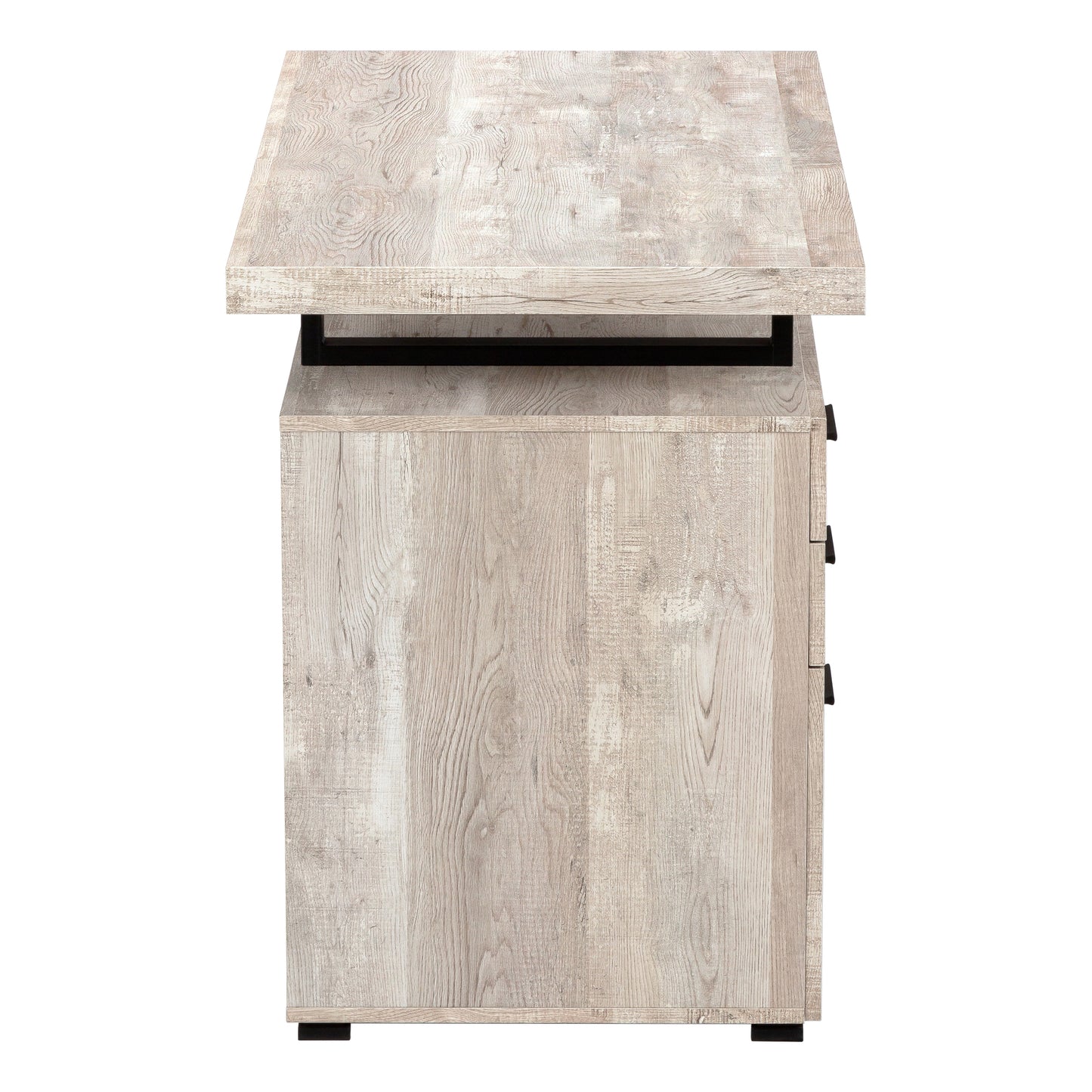 48" Taupe Computer Desk with Storage Drawers - Home Office Workspace