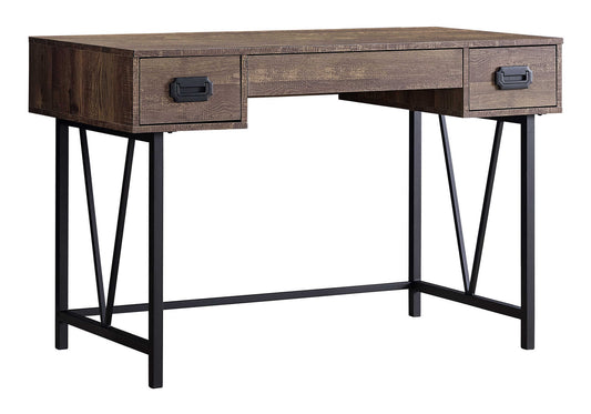 Brown Computer Desk with Drawers - 48" L Workstation for Home Office
