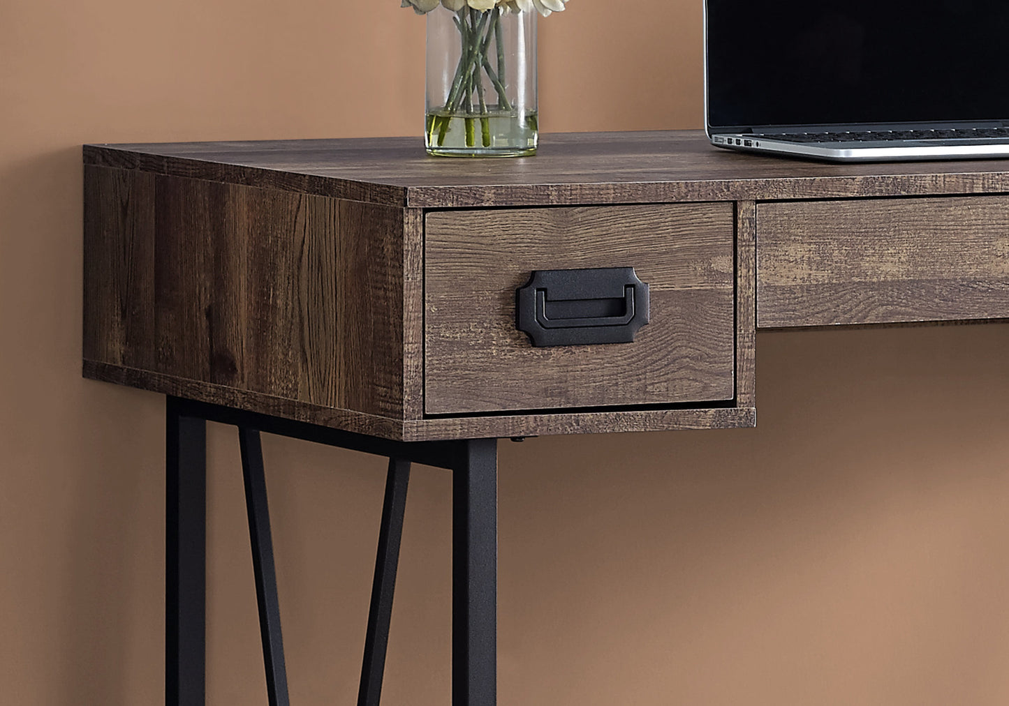 Brown Computer Desk with Drawers - 48" L Workstation for Home Office