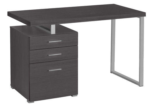 Computer Desk, Home Office, Laptop, Left, Right Set-up, Storage Drawers, 48"l, Work, Grey Laminate, Grey Metal, Contemporary, Modern