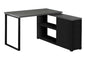 Computer Desk, Home Office, Corner, Left, Right Set-up, Storage Drawers, L Shape, Work, Laptop, Black And Grey Laminate, Black Metal, Contemporary, Modern