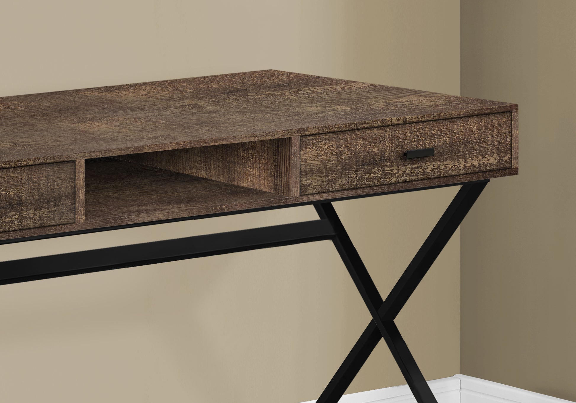 47 Inch Rustic Brown Computer Desk with Storage Drawers