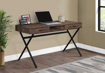 47 Inch Rustic Brown Computer Desk with Storage Drawers