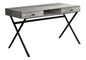 Computer Desk, Home Office, Laptop, Storage Drawers, 48"l, Work, Grey Laminate, Black Metal, Contemporary, Modern