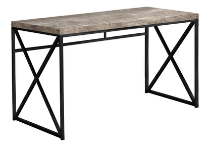 Computer Desk, Home Office, Laptop, Work, Beige Laminate, Black Metal, Contemporary, Modern