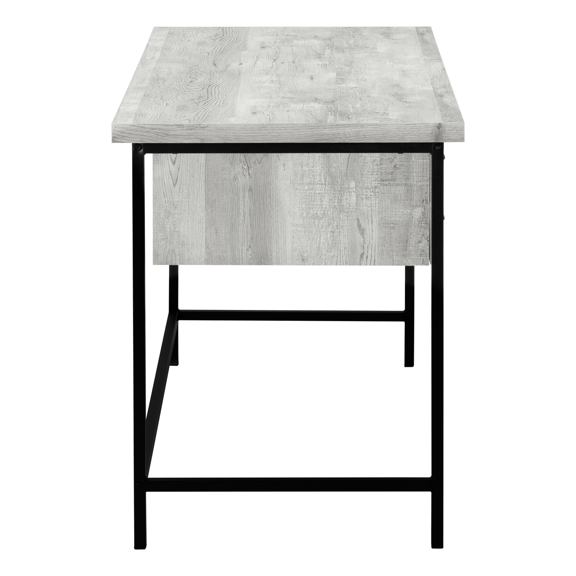Grey Computer Desk with Storage Drawers - 55" L for Home Office