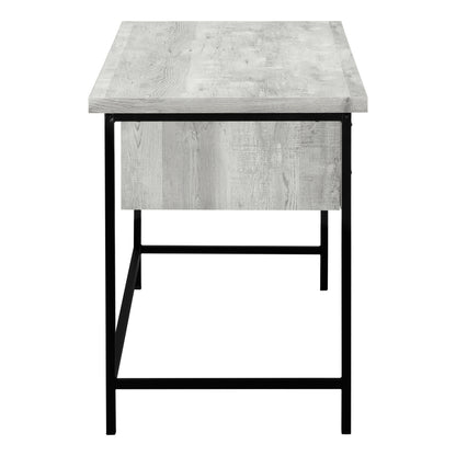 Grey Computer Desk with Storage Drawers - 55" L for Home Office
