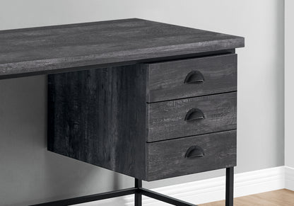Black Computer Desk with 3 Drawers - 55" Workspace for Home Office