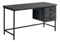 Computer Desk, Home Office, Laptop, Storage Drawers, 55"l, Work, Black Laminate, Black Metal, Contemporary, Modern