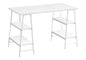 Computer Desk, Home Office, Laptop, Storage Shelves, 48"l, Work, White Laminate, White Metal, Contemporary, Modern