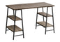 Computer Desk, Home Office, Laptop, Storage Shelves, 48"l, Work, Brown Laminate, Black Metal, Contemporary, Modern