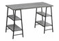 Computer Desk, Home Office, Laptop, Storage Shelves, 48"l, Work, Grey Laminate, Black Metal, Contemporary, Modern