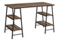 Computer Desk, Home Office, Laptop, Storage Shelves, 48"l, Work, Brown Laminate, Black Metal, Contemporary, Modern