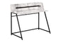 Computer Desk, Home Office, Laptop, Storage Shelves, 48"l, Work, White Marble Look Laminate, Black Metal, Contemporary, Modern