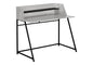 Computer Desk, Home Office, Laptop, Storage Shelves, 48"l, Work, Grey Laminate, Black Metal, Contemporary, Modern