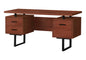 Computer Desk, Home Office, Laptop, Left, Right Set-up, Storage Drawers, 60"l, Work, Brown Laminate, Black Metal, Contemporary, Modern