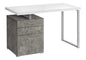 Computer Desk, Home Office, Laptop, Left, Right Set-up, Storage Drawers, 48"l, Work, White And Concrete Laminate, White Metal, Contemporary, Modern