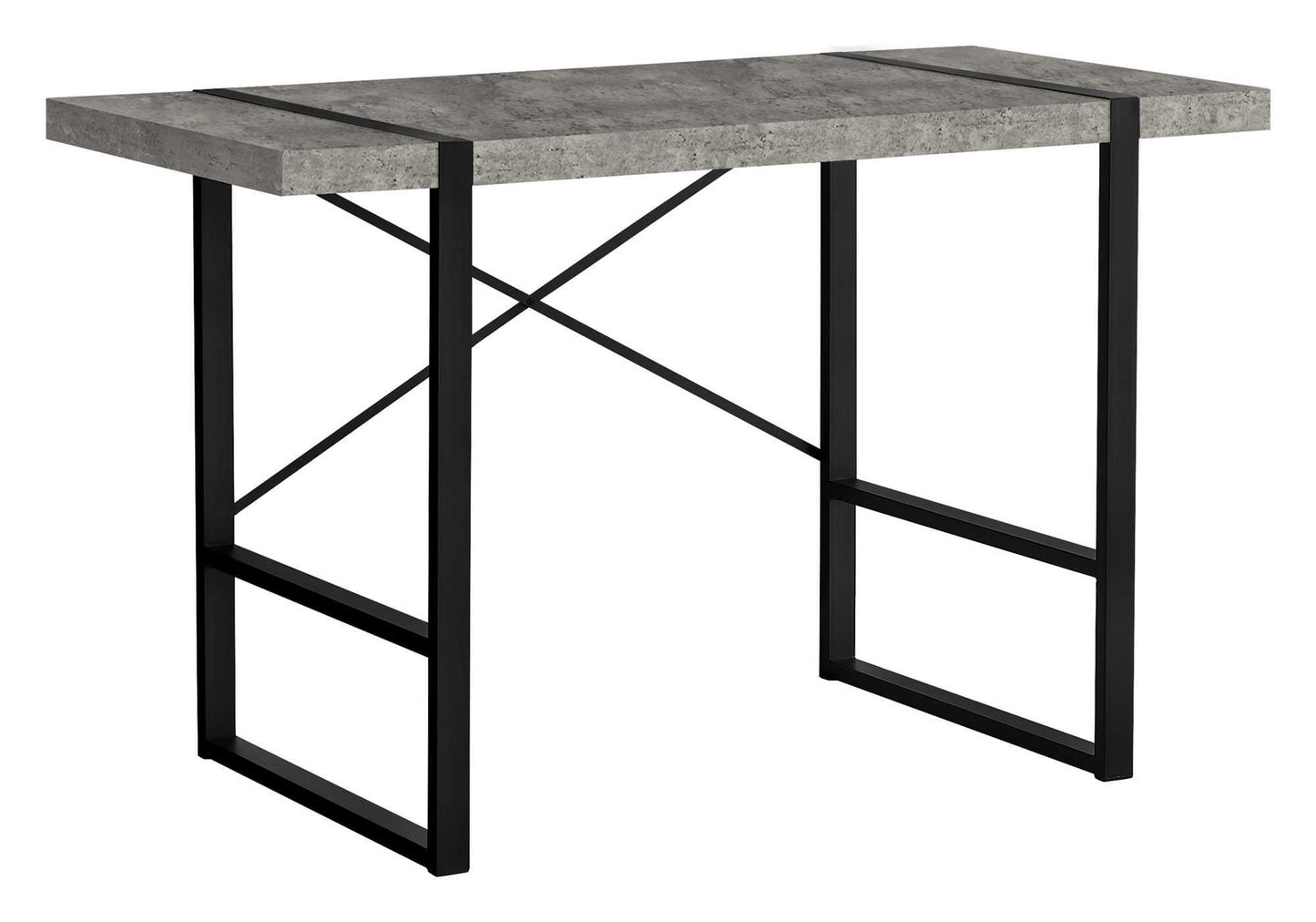 Computer Desk, Home Office, Laptop, 48"l, Work, Grey Laminate, Black Metal, Contemporary, Modern