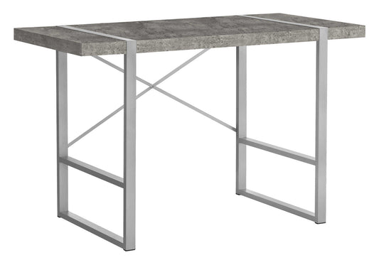 Computer Desk, Home Office, Laptop, 48"l, Work, Grey Concrete Laminate, Grey Metal, Contemporary, Modern