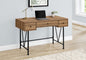 Computer Desk, Home Office, Laptop, Storage Drawers, 48"l, Work, Brown Laminate, Black Metal, Transitional