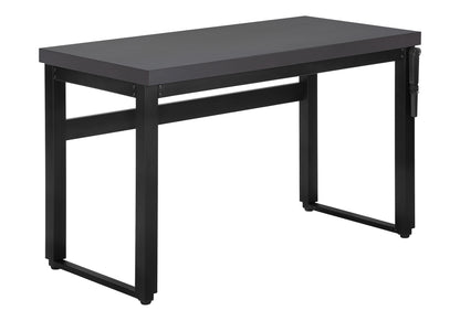 Computer Desk, Home Office, Standing, Adjustable, 48"l, Work, Laptop, Grey Laminate, Black Metal, Contemporary, Modern