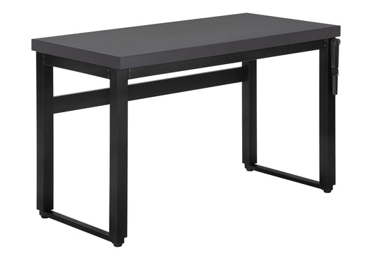 Computer Desk, Home Office, Standing, Adjustable, 48"l, Work, Laptop, Grey Laminate, Black Metal, Contemporary, Modern