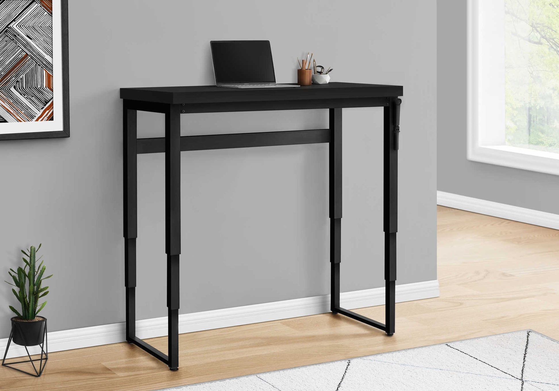 Adjustable Computer Desk - 48" L Black Laminate