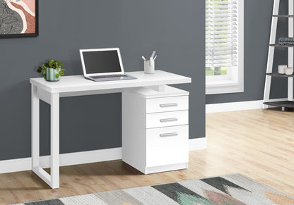 Computer Desk, Home Office, Laptop, Left, Right Set-up, Storage Drawers, 48"l, Work, White Laminate, Contemporary, Modern