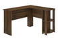 Computer Desk, Home Office, Corner, Storage Shelves, 48"l, L Shape, Work, Laptop, Brown Laminate, Contemporary, Modern