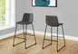 Office Chair, Bar Height, Standing, Computer Desk, Work, Grey Leather Look, Black Metal, Contemporary, Modern