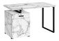 Computer Desk, Home Office, Laptop, Left, Right Set-up, Storage Drawers, 48"l, Work, White Marble Look Laminate, Black Metal, Contemporary, Modern